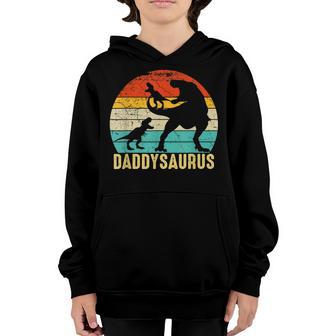 Daddysaurus Rex Daddy Dinosaur 2 Kids Fathers DayChristmas Youth Hoodie - Thegiftio UK