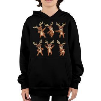 Dancing Reindeer Dance Challenge Christmas Boys Girls Kids Youth Hoodie - Thegiftio UK
