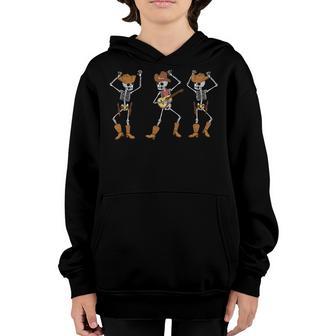 Dancing Skeletons Dance Funny Cowboy Skeletons Cowboy Music Youth Hoodie - Thegiftio UK