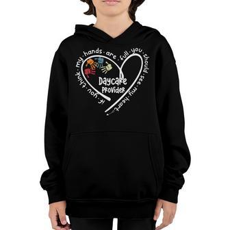 Daycare Provider Cute Heart Quote Gift Back To School Youth Hoodie - Thegiftio UK