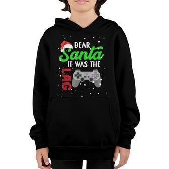 Dear Santa It Was The Lag Video Game Christmas Pajama Gifts Youth Hoodie - Thegiftio UK