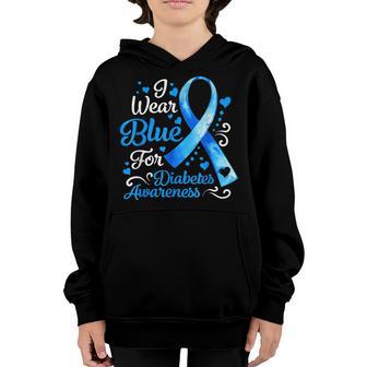 Diabetes Awareness Women Kids In November We Wear Blue Youth Hoodie - Thegiftio UK