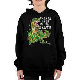 Dinosaur Christmas Fa Ra Rawr Tree Rex Boys Xmas Gift Youth Hoodie - Thegiftio UK
