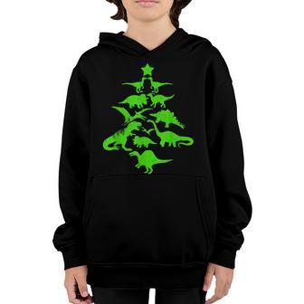Dinosaur Christmas Pajamas Family T Rex Xmas Tree Boy Kids Youth Hoodie - Thegiftio UK