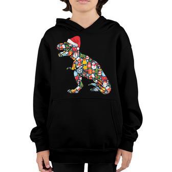 Dinosaur Christmas Pajamas T Rex Funny Boys Kids Men Family Youth Hoodie - Thegiftio UK