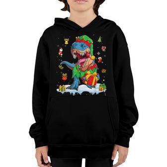 Dinosaur Christmas Santa Claus T Rex Boys Men Merry Xmas Youth Hoodie - Thegiftio UK