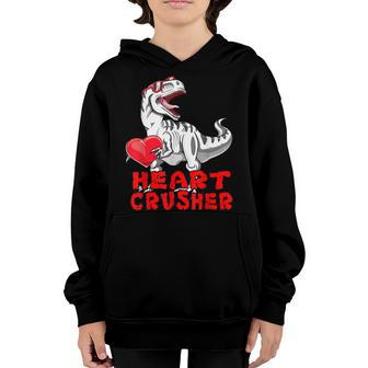 Dinosaur Shirt Valentines Day Heart Crusher T Rex Boys Kids Youth Hoodie | Mazezy