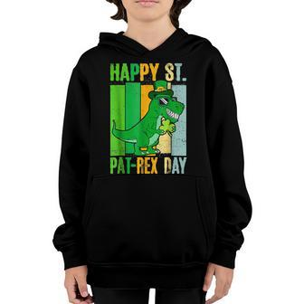 Dinosaur St Patricks Day St Pat Trex Day Lucky Saurus Boys Youth Hoodie - Seseable