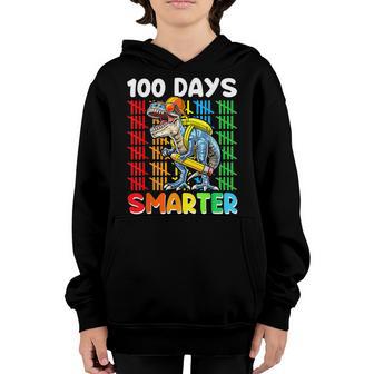 Dinosaur T - Rex 100 Days Smarter 100Th Day Boys Kids Youth Hoodie - Thegiftio UK