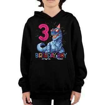 Dinosaur T Rex 3 Year Old T Shirt Kids 3Rd Birthday Youth Hoodie | Mazezy