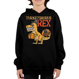 Dinosaur Thanksgiving Boys Turkey Saurus T Rex Kids Boys Youth Hoodie - Thegiftio UK