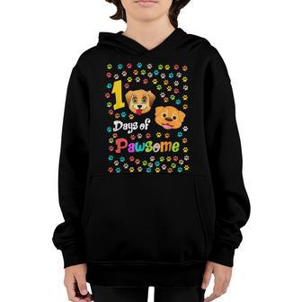 Dog Lover - 100Th Day Of School 100 Days Of Pawsome Funny Youth Hoodie - Thegiftio UK