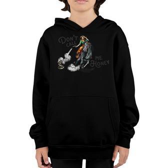Dont Call Me Honey Retro Western Pinup Cowgirl On A Horse Youth Hoodie - Thegiftio UK