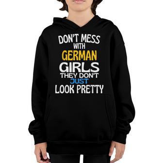 Dont Mess With Pretty German Girls Funny Germany Quote Youth Hoodie - Thegiftio UK