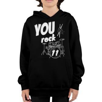 Drum Kit Drummer 11 Years 11Th Birthday Boys Girls Youth Hoodie - Thegiftio UK
