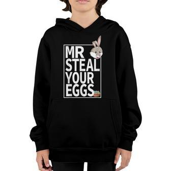 Easter Boys Toddlers Mr Steal Your Eggs Funny Spring Humor Youth Hoodie | Mazezy
