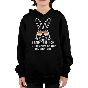 Easter Bunny Hip Hop Hippity Retro Men Boys Kids Ns Youth Youth Hoodie - Thegiftio UK