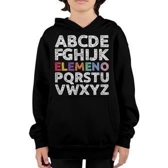 Elemeno Alphabet Kindergarten Teacher Back To School Youth Hoodie - Thegiftio UK