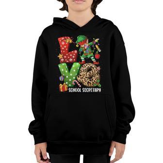 Elf Family Christmas - Love School Secretary Elf Xmas Youth Hoodie - Thegiftio UK