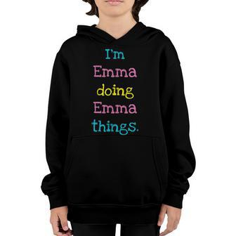 Emma Cute Personalized Text Kids Gift Top For Girls Youth Hoodie - Seseable
