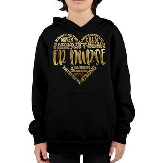 Er Nurse Gold For Women Girls Students Er Cna Rn Nurse Week Youth Hoodie - Thegiftio UK