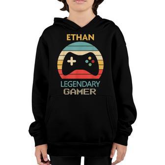 Ethan Name Gift - Personalized Legendary Gamer Youth Hoodie - Thegiftio UK