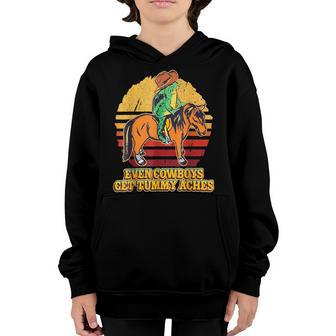 Even Cowboys Get Tummy Aches Horse Vintage Youth Hoodie - Thegiftio UK