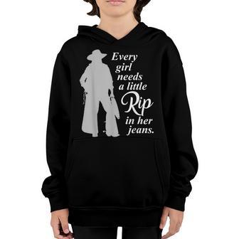 Every Girl Needs A Little Rip In Her Jeans V12 Youth Hoodie - Thegiftio UK