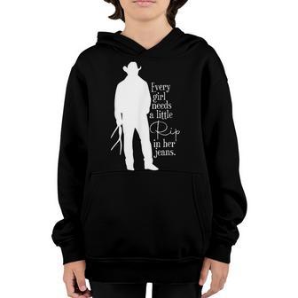 Every Girl Needs A Little Rip In Her Jeans V19 Youth Hoodie - Thegiftio UK