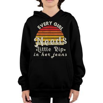 Every Girl Needs A Little Rip In Her Jeans V3 Youth Hoodie - Thegiftio UK