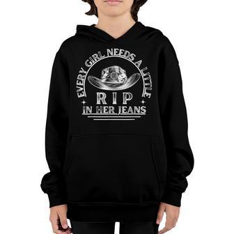 Every Girl Needs A Little Rip In Her Jeans V30 Youth Hoodie - Thegiftio UK