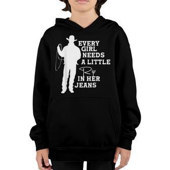 Every Girl Needs A Little Rip In Her Jeans V4 Youth Hoodie - Thegiftio UK