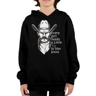 Every Girl Needs A Little Rip In Her Jeans V58 Youth Hoodie - Thegiftio UK