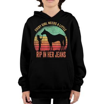 Every Girl Needs A Little Rip In Her Jeans V59 Youth Hoodie - Thegiftio UK