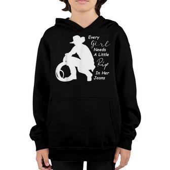 Every Girl Needs A Little Rip In Her Jeans V61 Youth Hoodie - Thegiftio UK