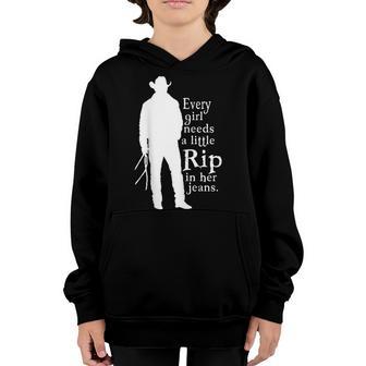 Every Girl Needs A Little Rip In Her Jeans V62 Youth Hoodie - Thegiftio UK