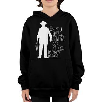 Every Girl Needs A Little Rip In Her Jeans V65 Youth Hoodie - Thegiftio UK