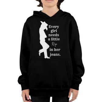 Every Girl Needs A Little Rip In Her Jeans V66 Youth Hoodie - Thegiftio UK