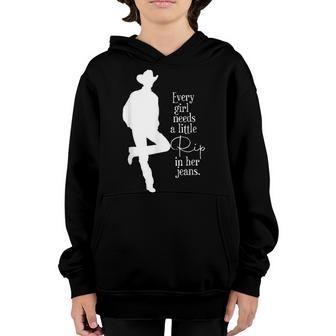 Every Girl Needs A Little Rip In Her Jeans V70 Youth Hoodie - Thegiftio UK