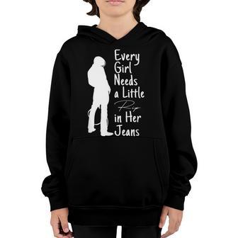 Every Girl Needs A Little Rip In Her Jeans V83 Youth Hoodie - Thegiftio UK