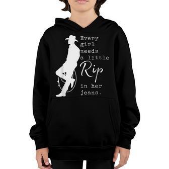 Every Girl Needs A Little Rip In Her Jeans V86 Youth Hoodie - Thegiftio UK