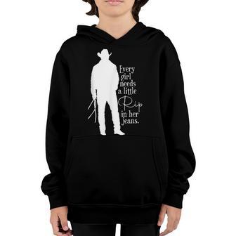 Every Girl Needs A Little Rip In Her Jeans Youth Hoodie - Thegiftio UK