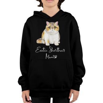 Exotic Short Hair Mom Cute Cat Mother Kitty Girl Gift Exotic Shorthair Cat Mom Youth Hoodie - Thegiftio UK