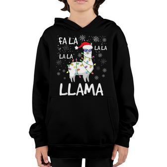 Fa La La Llama Women Men Kids Funny Llama Christmas V2 Youth Hoodie - Thegiftio UK