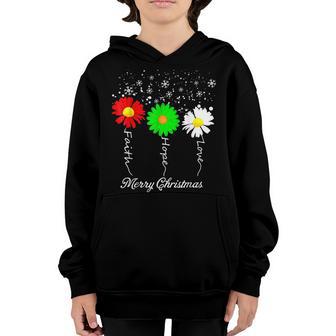 Faith Hope Love Flower Merry Christmas Costume Men Women Kid Youth Hoodie - Thegiftio UK