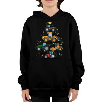 Farm Tractor Christmas Tree Farming Boys Girls Toddler Youth Hoodie - Thegiftio UK