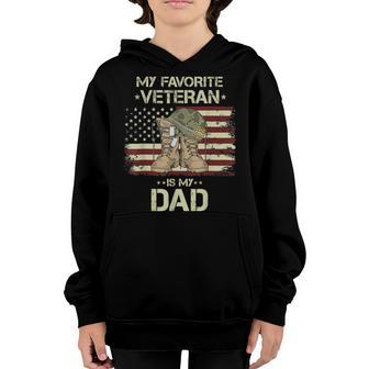 Father Veterans Day My Favorite Veteran Is My Dad For Kids V2 Youth Hoodie - Thegiftio UK