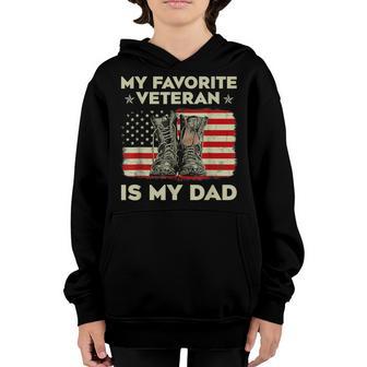 Father Veterans Day My Favorite Veteran Ismy Dad For Kids Youth Hoodie - Thegiftio UK