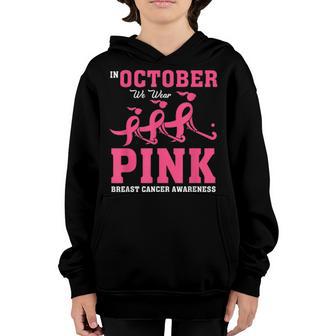 Field Hockey For Girls Breast Cancer Awareness Pink Ribbon Youth Hoodie - Thegiftio UK