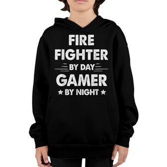 Fire Fighter By Day Gamer By Night Youth Hoodie - Seseable